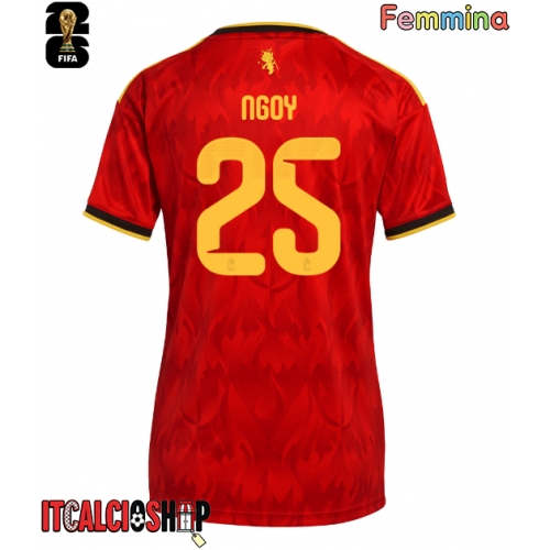 Belgio Nathan Ngoy #25 Prima Maglia Femmina Mondiali 2026 Manica Corta